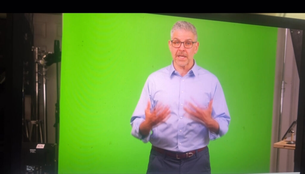 Behind the scene, show host in studio